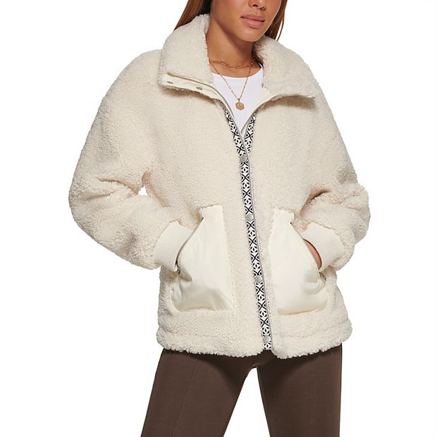 Levi's Women's Sherpa Teddy Jacket (Standard & Plus Sizes), Almond, X-Small  at  Women's Coats Shop