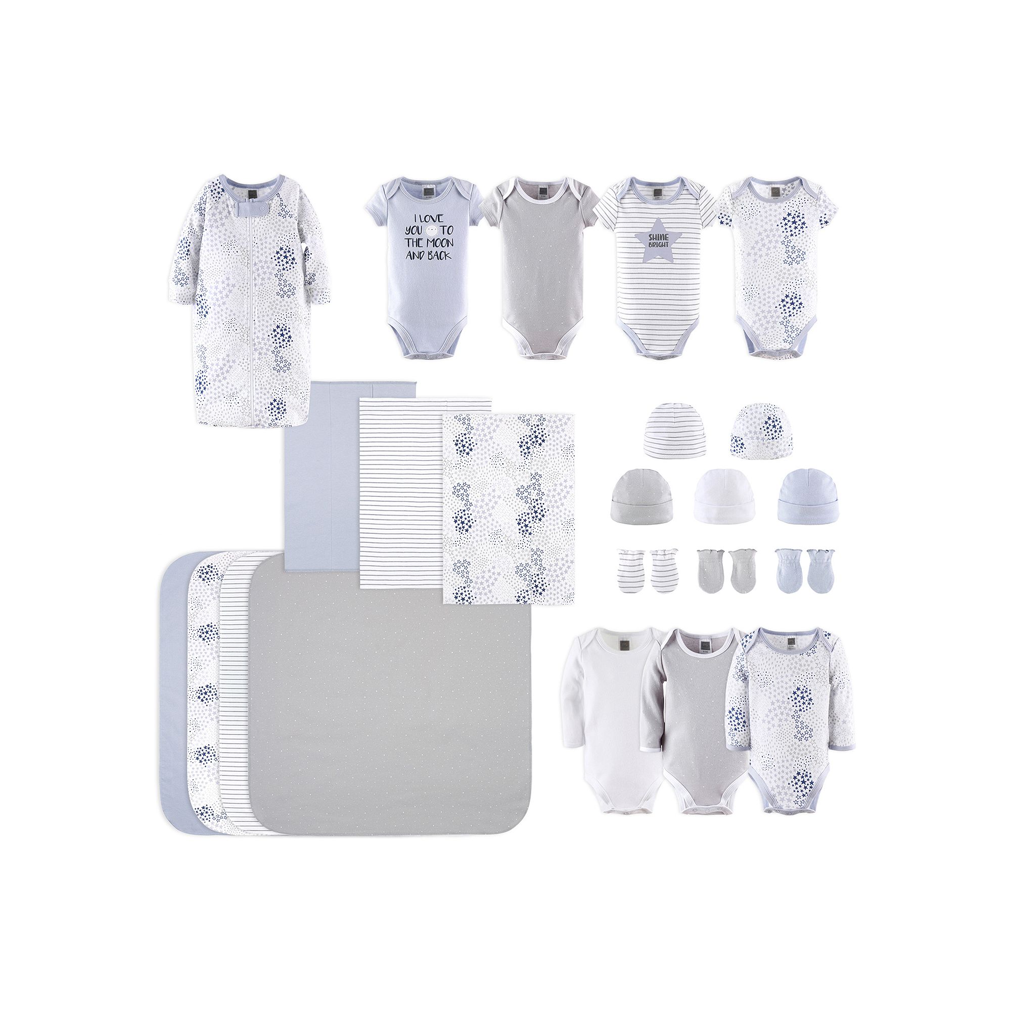 The Peanutshell 23-Piece Baby Gift Set, Boys, Size: 0-3 Months, Blue