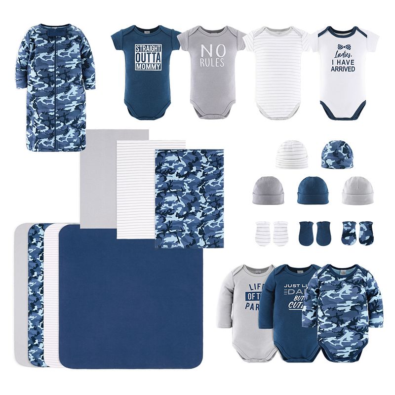 The Peanutshell 23-Piece Baby Gift Set, Infant Boy's, Size: 0-3 Months, Blue Camo