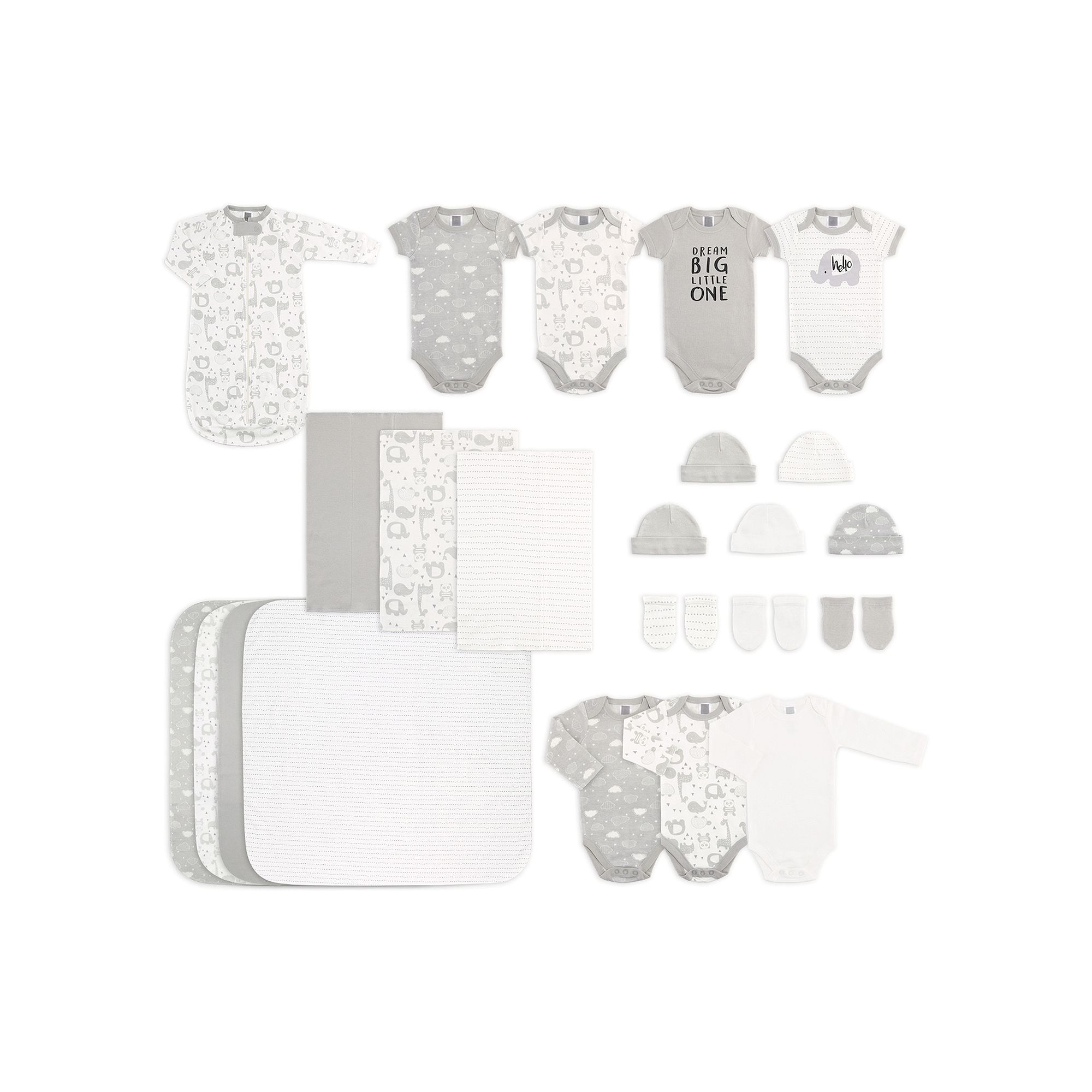 The Peanutshell 23-Piece Baby Gift Set, Boys, Size: 0-3 Months, Gray