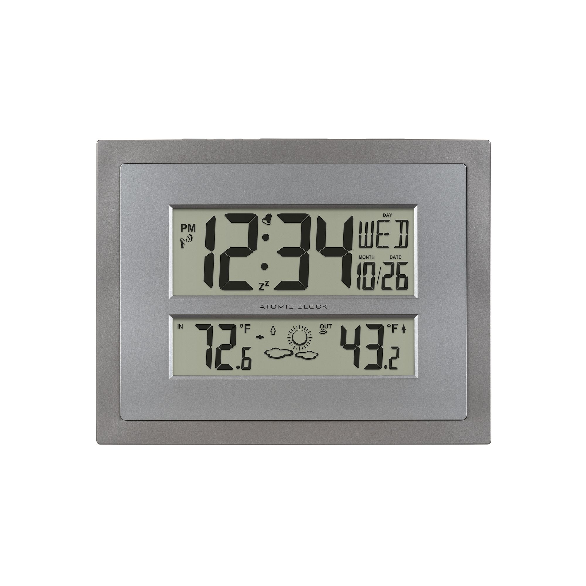 La Crosse Technology Digital Atomic Clock with Forecast, Gray
