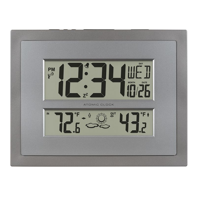 La Crosse Technology Digital Atomic Clock with Forecast, Gray