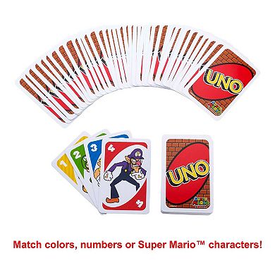 Mattel UNO Super Mario Card Game Animated Character Deck