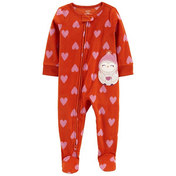 Toddler Girl Carter's Owl Fleece Footed Pajamas