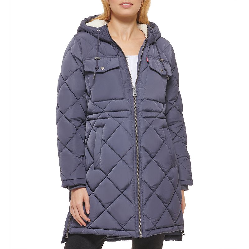 Women's Levi's Diamond Quilted Parka Coat, Size: XL, 