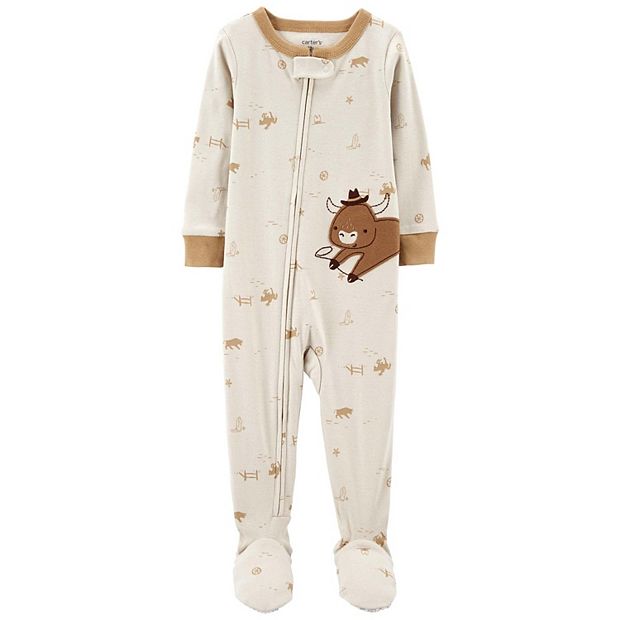 Baby Boy Carter s One Piece Footed Cow Pajamas