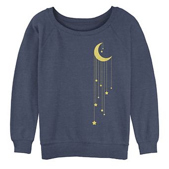 Juniors' Yellow Moon Hanging Stars Graphic Pullover