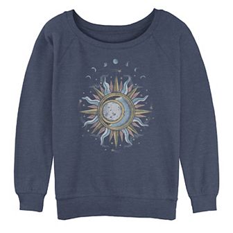 Juniors' Trendy Sun & Moon Mystic Oversized Graphic Sweatshirt