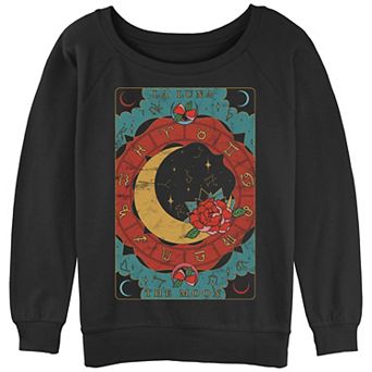 Juniors' Trendy The Moon Tarot Card Oversized Graphic Sweatshirt