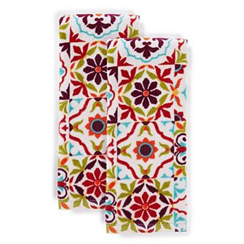 Fiesta Worn Tiles Kitchen Towel 2 pk