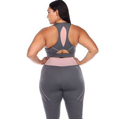 Plus Size Cut Out Back Mesh Sports Bra