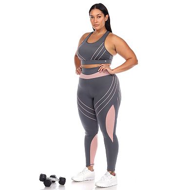 Plus Size Cut Out Back Mesh Sports Bra