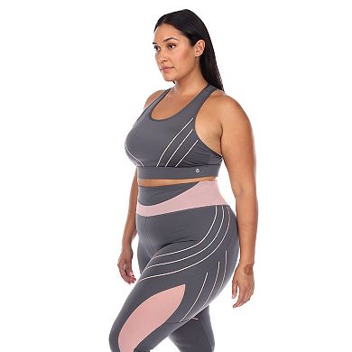 Plus Size Cut Out Back Mesh Sports Bra