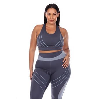 Plus Size Cut Out Back Mesh Sports Bra