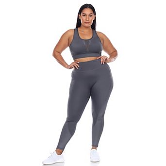 Plus Size Racer Back Sports Bra & Mesh Leggings Set