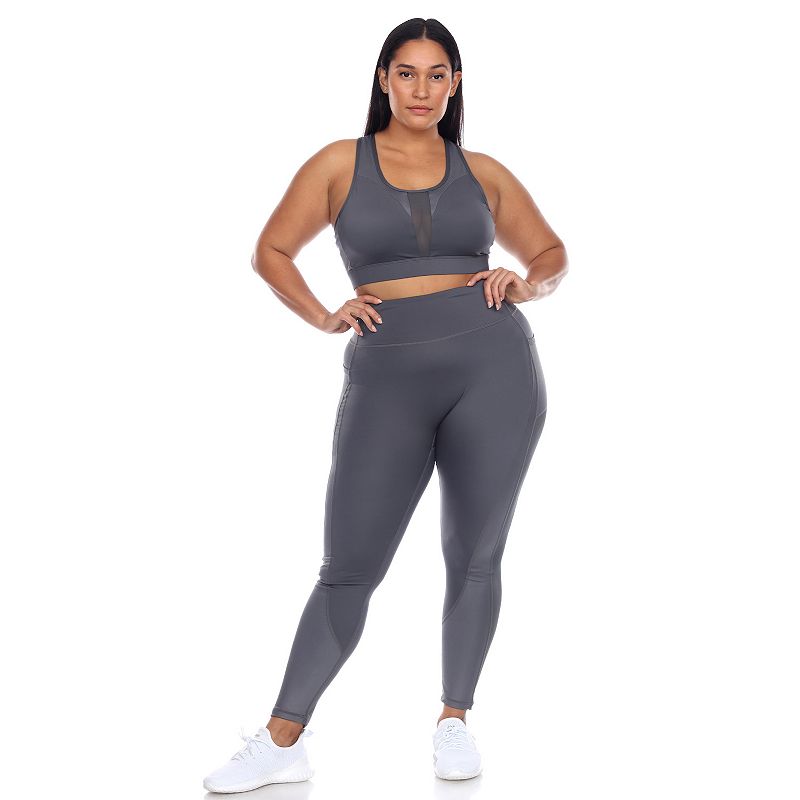 Plus Size High-waist Reflective Piping Fitness Leggings Black 2x