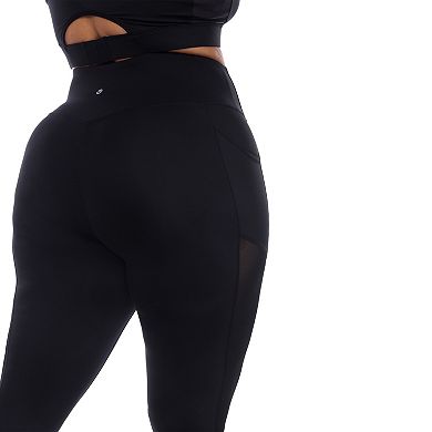 Plus Size High-Waist Mesh Fitness Leggings