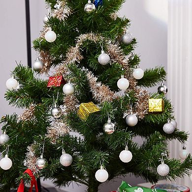 48 Pcs Mini Christmas Ball Ornaments, Silver Hanging Tree Décor for Holiday 1.5”