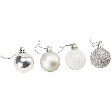 48 Pcs Mini Christmas Ball Ornaments, Silver Hanging Tree Décor for Holiday 1.5”