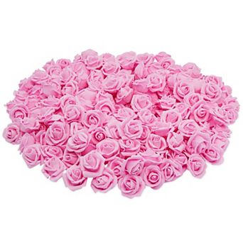 Dark Pink Artificial Roses, 2-Inch Faux Flower Heads for Crafts, Decorations (200 Pack)