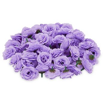 Mini Lavender Silk Artificial Flower Heads for Crafts, Decorations (2 in 75x)