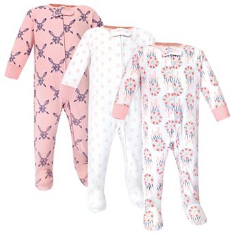 Yoga Sprout Baby Girl Cottton Zipper Sleep and Play 3 pk Dream Catcher