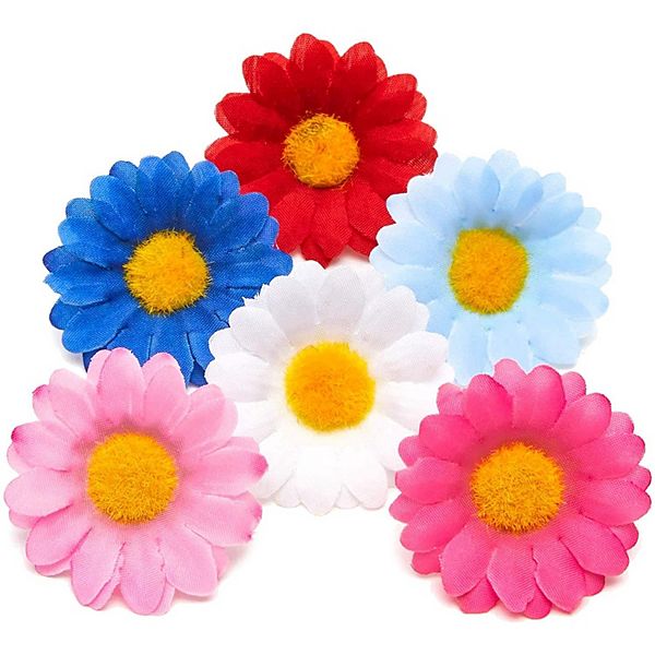 Bright Creations Artificial Silk Daisy Flowers Head for Crafts in 6