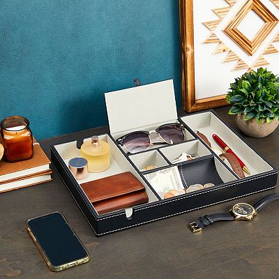 knee length dresses for ladies Glenor Co Mens Valet Tray/Dresser Organizer & Lid main image 1