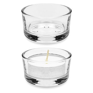 24 Pack Glass Tealight Candle Holders for Wedding Table Centerpieces, Party Decorations (1 x 2 In)
