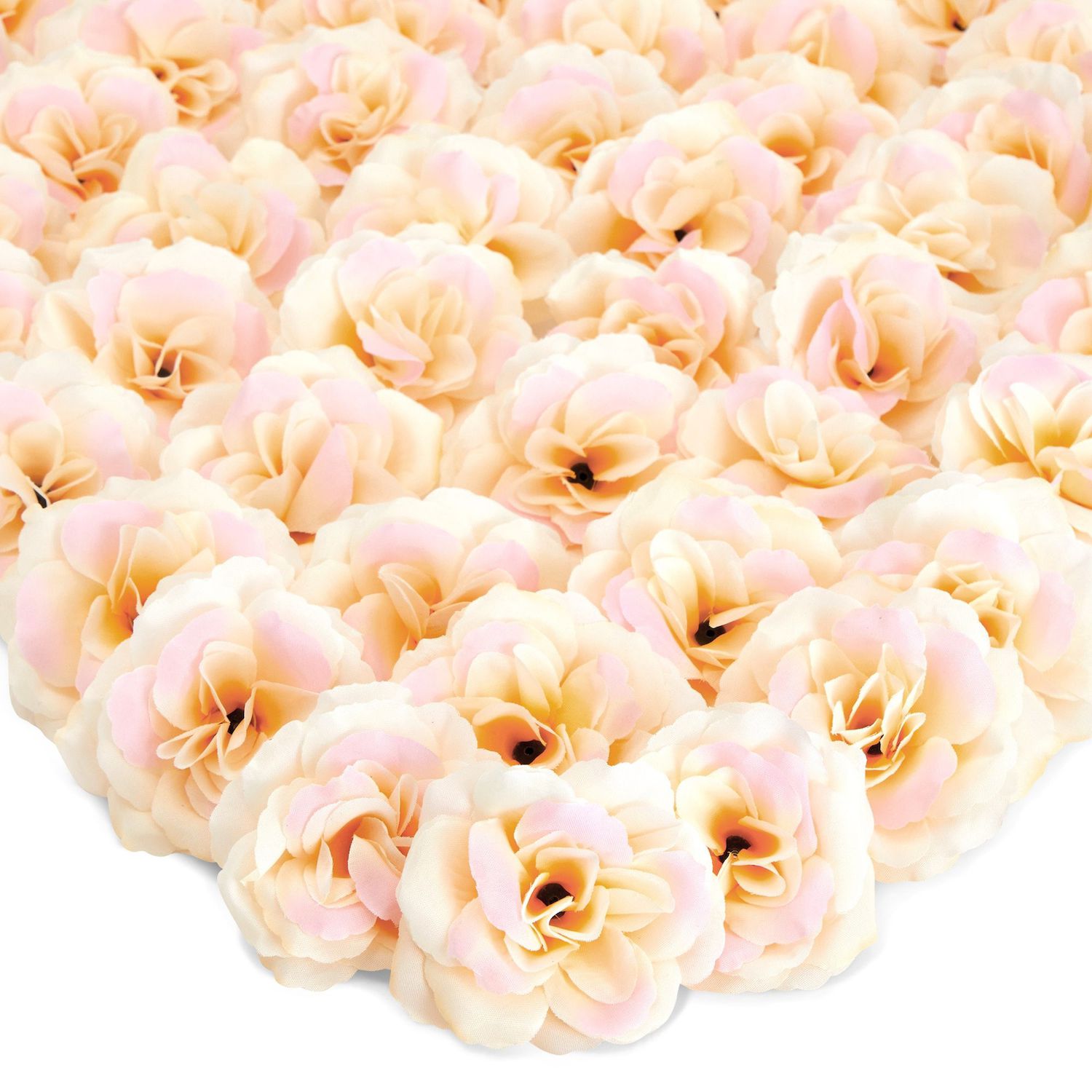 50-Pack Silver Rose Flower Heads for DIY Crafts, Artificial