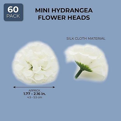 60pcs Mini Artificial Hydrangea Flowers Silk Bouquet Party Wedding Home Decor 2"