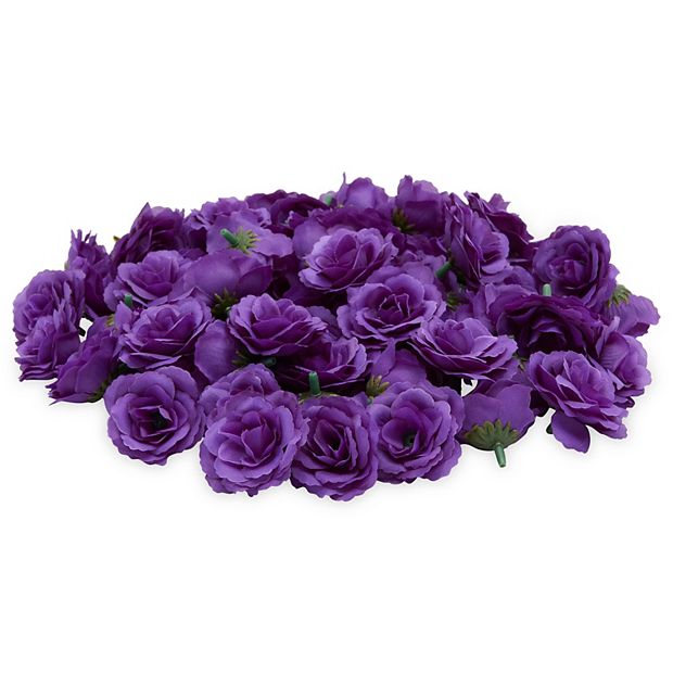 Bright Creations 75 Pack Mini Lavender Silk Artificial Flower Heads for Crafts, Decorations (2 in)