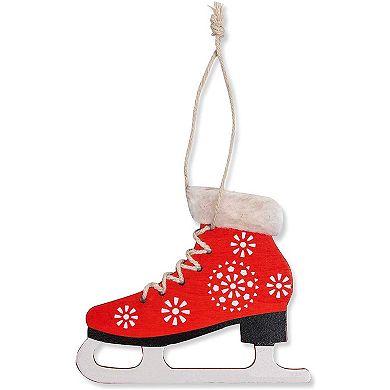 2 Pcs Christmas Tree Ornaments, Ice Skate Hanging Home Party Decorations 4.9x4"
