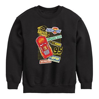 Disney / Pixar's Cars Lightening McQueen Boys 8-20 Decals Fleece Sweatshirt