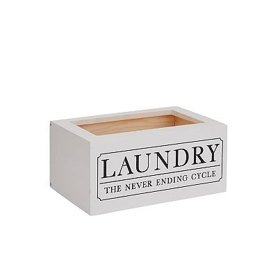 Dryer Sheet Container for 120 Sheets, Farmhouse Laundry Room Décor (White, 8x5x3 In)