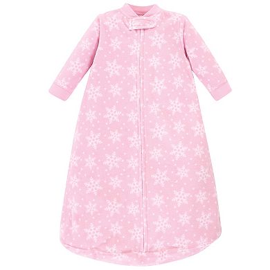 Hudson Baby Infant Girl Long-Sleeve Fleece Sleeping Bag, Sparkle Trees, 0-9 Months