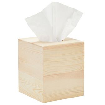 Unfinished Wood Tissue Box Cover for DIY Crafts, Square Wooden Holder with Slide Out Bottom for Home Decor (5 x 5.8 In)