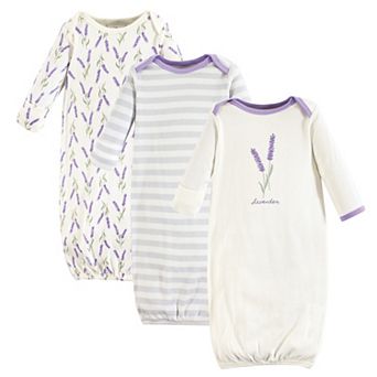 Touched by Nature Infant Girl Organic Cotton Gowns, Lavender, Preemie/Newborn