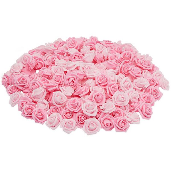 Artificial Roses in 2 Pink Colors, 2Inch Faux Flower Heads for Crafts