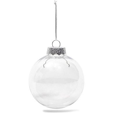 Clear Fillable Christmas Ornaments, Arts and Crafts Supplies (3.1 in, 32 Pack)