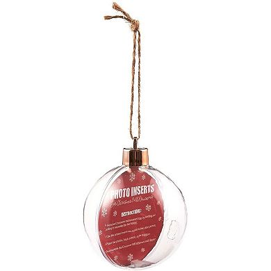 Round Photo Ornament for Christmas Tree Decor (2.75 x 4.7 in, 4 Pack)