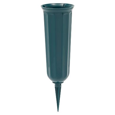 6x Artificial Fake White Flowers Bundle w/ 2 Cone Vase for Outdoor Decor 8.6x13"