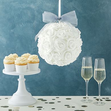 100 Pack White Artificial Flowers, Bulk Stemless Fake Foam Roses, 3 In