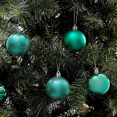 Mini Shatterproof Glitter Christmas Tree Ball Ornaments (Forest Green, 2.3 in, 36 Pack)