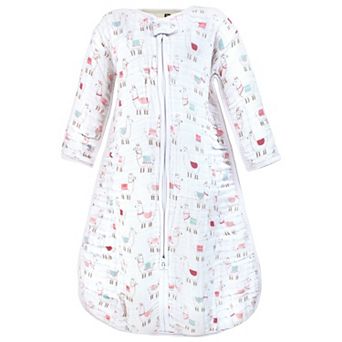 Hudson Baby Infant Girl Long Sleeve Muslin Sleeping Bag, Wearable Blanket, Sleep Sack, Llama