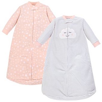 Hudson Baby Infant Girl Long-Sleeve Fleece Sleeping Bag, Pink Cloud, 0-9 Months