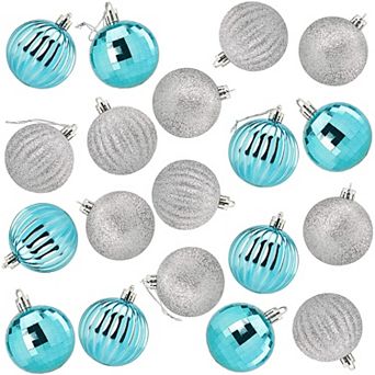 48 pc Mini Christmas Ball Ornaments, Blue Hanging Tree Décor for Holiday 1.5”
