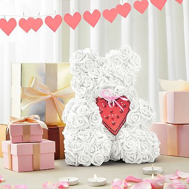 200 Pack White Artificial Flower Heads, 2 Inch Stemless Fake Foam Roses