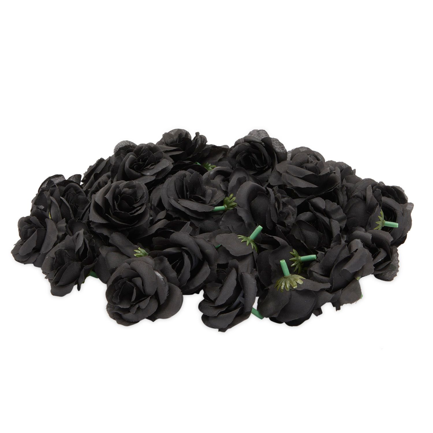 100 Pack Black Artificial Flowers, Bulk Stemless Fake Foam Roses