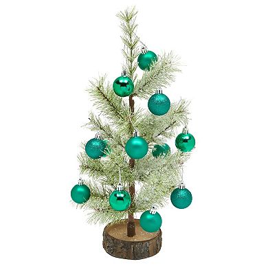 Mini Shatterproof Glitter Christmas Tree Ball Ornaments (Turquoise, 1.5 in, 48 Pack)